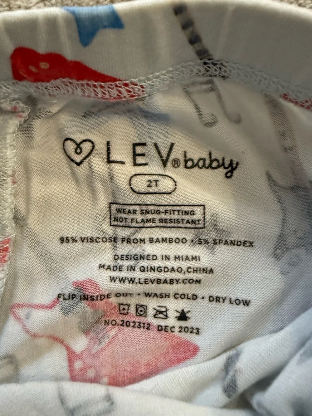 Lev Baby Bamboo Pajama Set Guitars Stars‎ Music Print 2T Rockstar